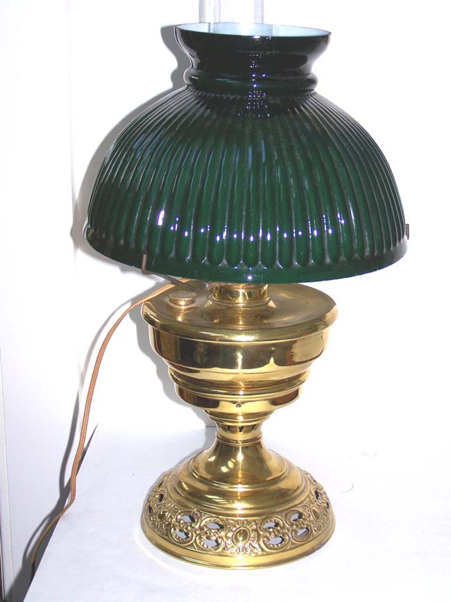 A Bradley & Hubbard kerosene Table Lamp circa 1880 now converted to electricity